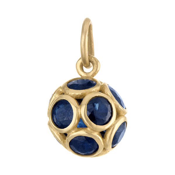 Vintage Mini Sapphire Fob 14K Gold Charm
