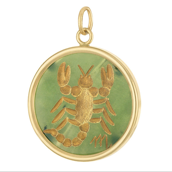 Vintage Jade Scorpio 14k Gold Charm
