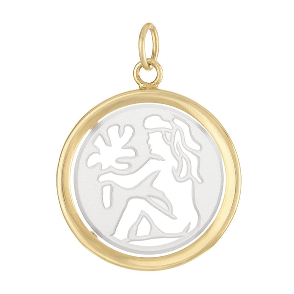 Vintage Virgo Intaglio 14K Gold Charm