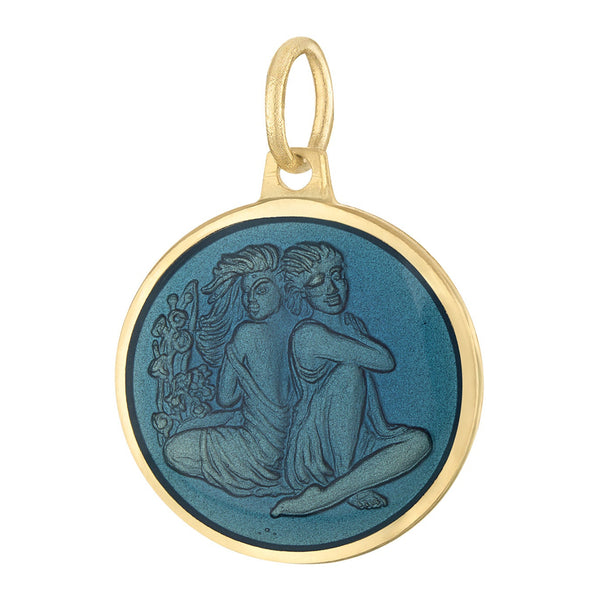 Gemini Enamel Zodiac 14K Gold Charm