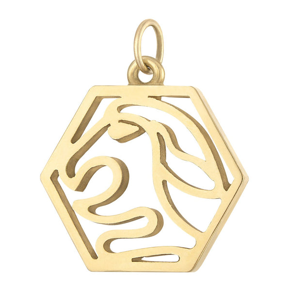 Vintage Leo Zodiac 14K Gold Charm