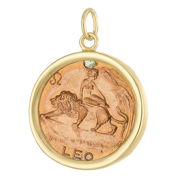 Vintage Leo Coin 14k Gold Charm