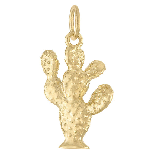 Prickly Pear Cactus 14K Gold Charm