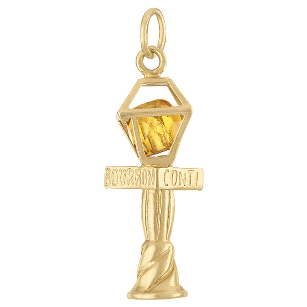 Vintage New Orleans Lamppost 14k Gold Charm