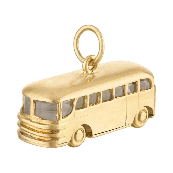 Vintage Movable City Bus 14K Gold Charm