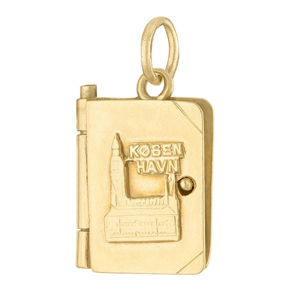 Vintage Copenhagen Book Locket 14k Gold Charm