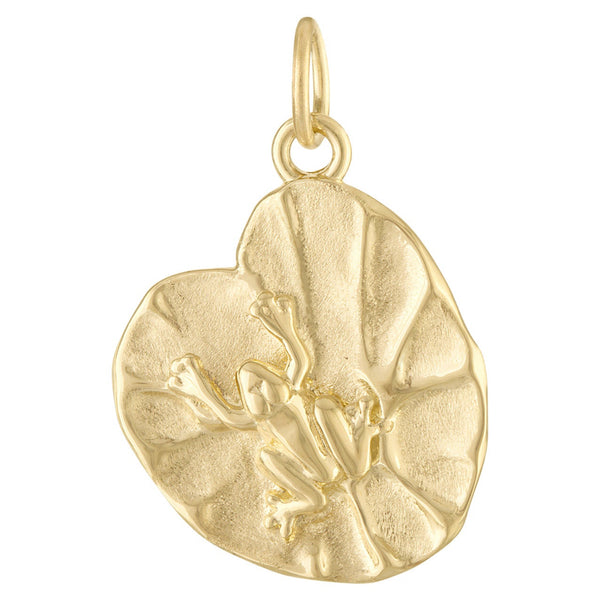 Frog on a Lily Pad 14k Gold Charm