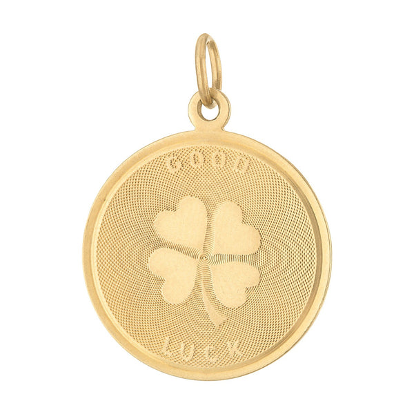 Vintage Good Luck Clover 14k Gold Charm