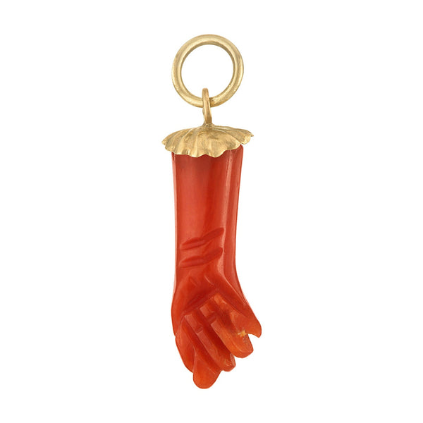 Vintage Coral Figa 14k Gold Charm