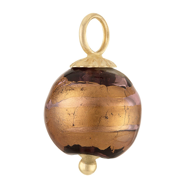 Vintage Murano Glass Bead 14K Gold Charm