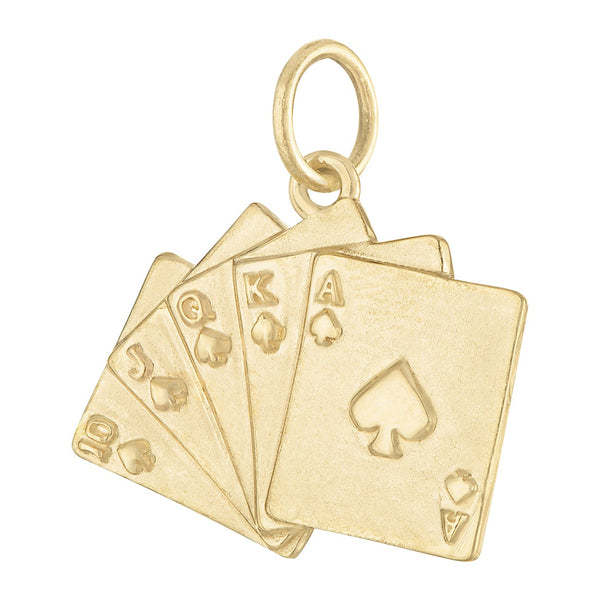 Royal Flush 14k Gold Charm