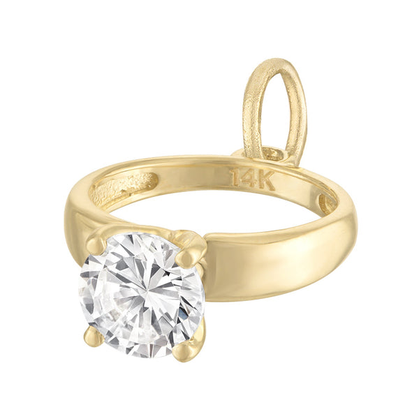 Engagement Ring 14K Gold Charm