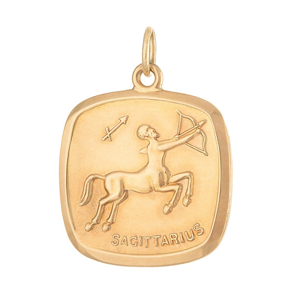 Vintage Sagittarius 14K Gold Charm
