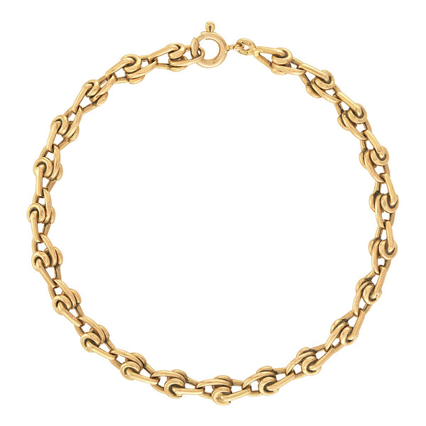 Vintage Knot Link 14k Gold Bracelet