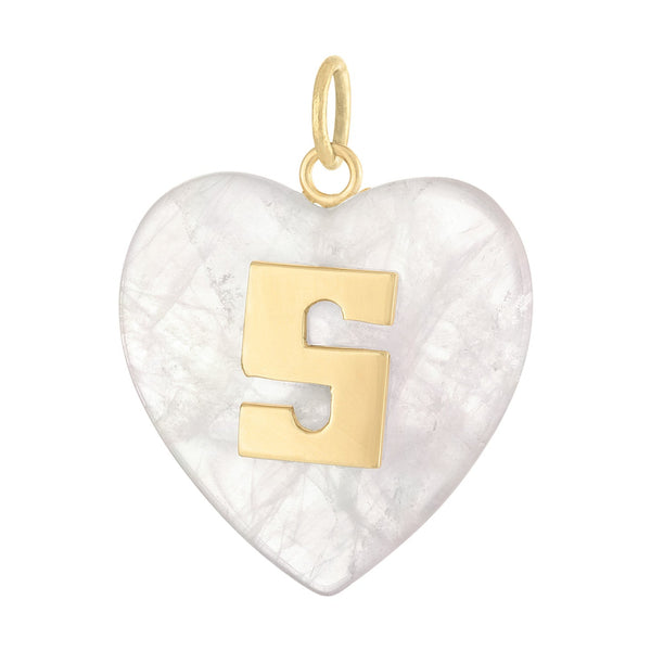 Vintage Rose Quartz Letter