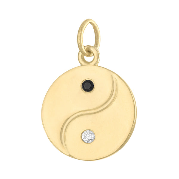 Diamond Yin Yang 14K Gold Charm
