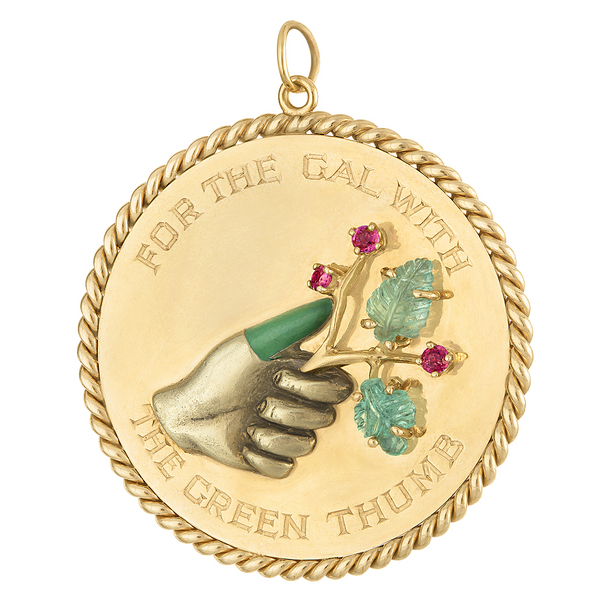Vintage Engravable “For the Gal With the Green Thumb” 14K Gold Charm