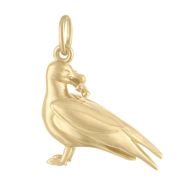 Seagull with French Fries 14k Gold Charm