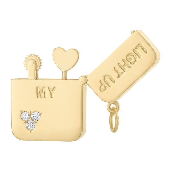 Light Up My Heart Lighter 14K Gold Charm
