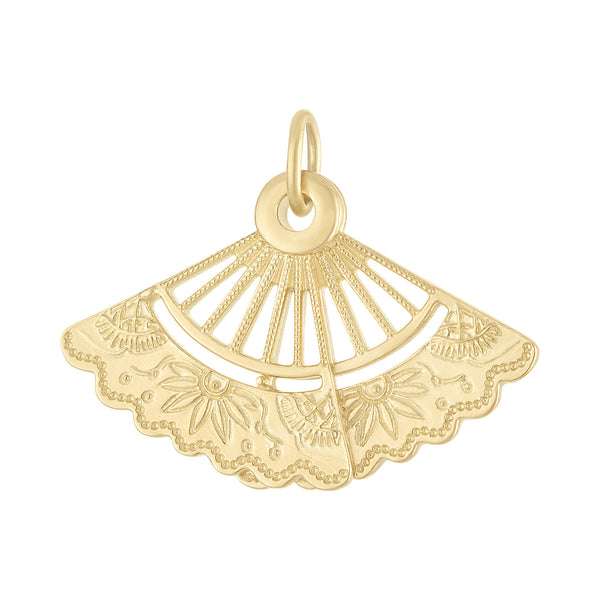 Spanish Fan 14K Gold Charm