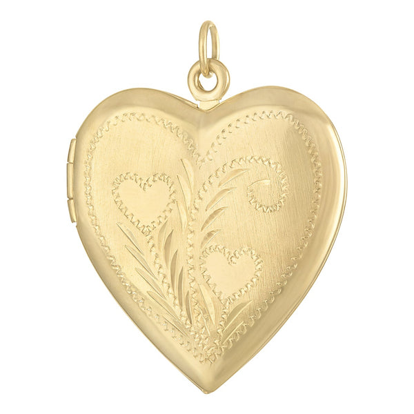 Vintage Large Heart Locket 14K Gold Charm