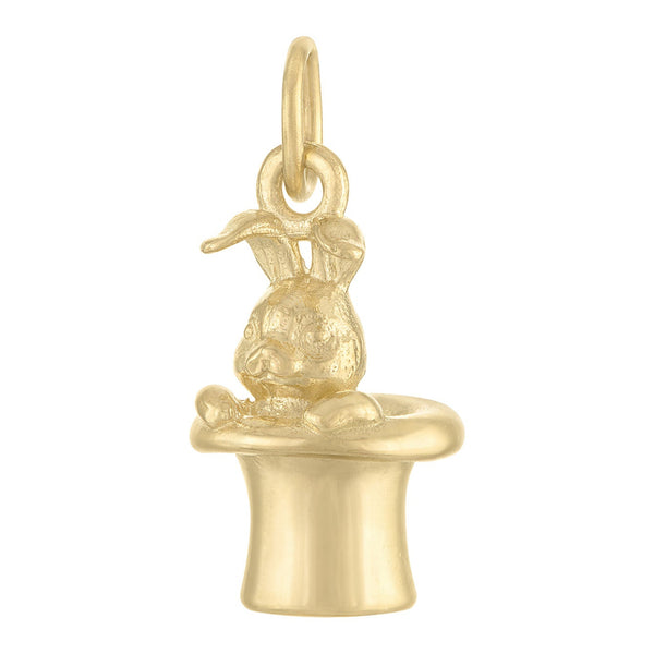 Rabbit in a Hat 14K Gold Charm