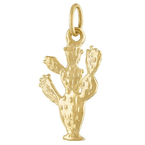 Prickly Pear Cactus 14K Gold Charm