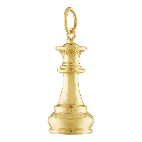 Queen Chess Piece 14K Gold Charm
