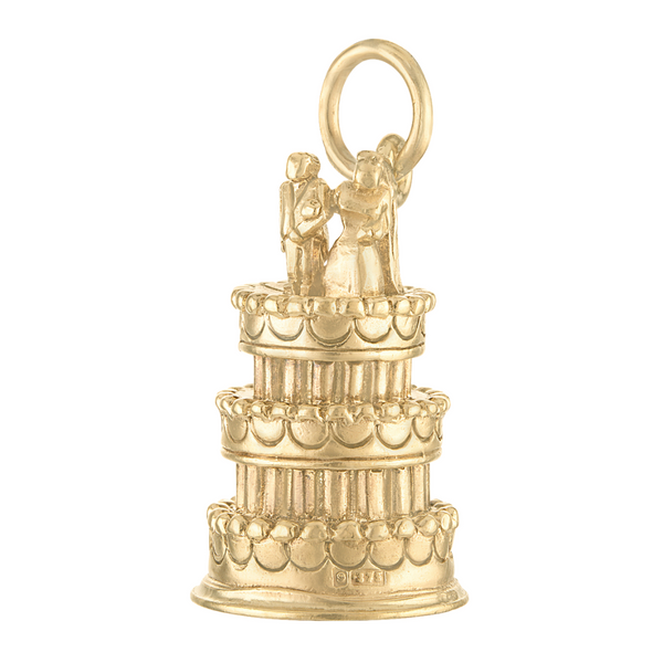 Vintage Wedding Cake 9k Gold Charm