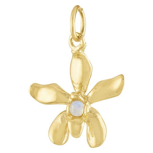 Orchid 14K Gold Charm