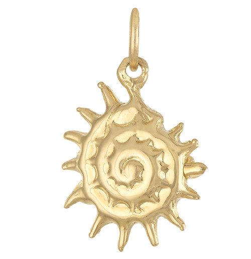 Nautilus Seashell 14K Gold Charm