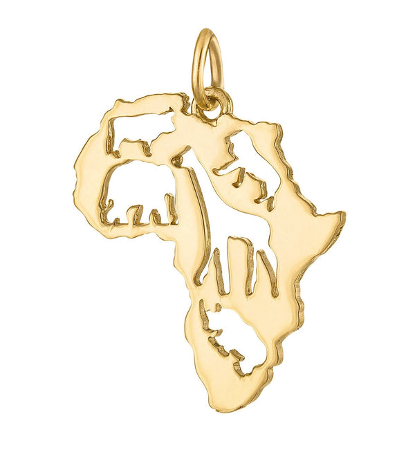 Map of Africa 14K Gold Charm