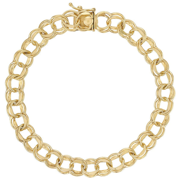 Vintage Classic Double Link 14k Gold Bracelet