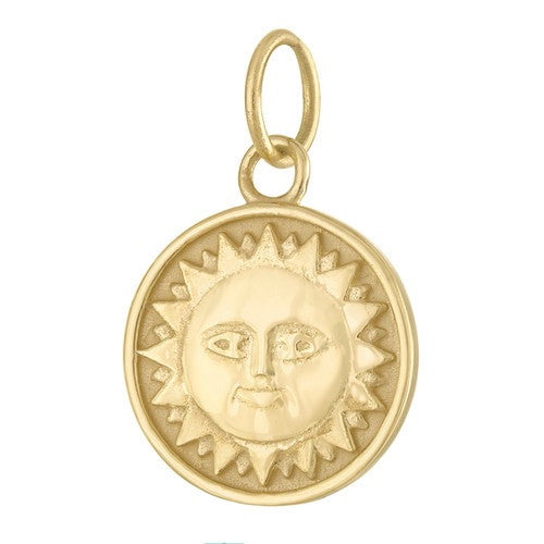 Sun, Moon & Stars Disc 14K Gold Charm