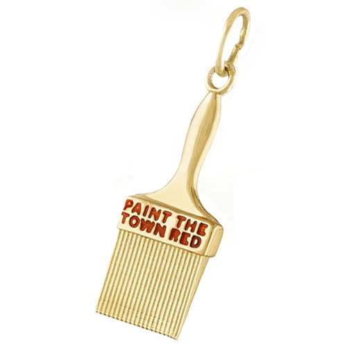 Enamel Paint the Town Red 14K Gold Charm
