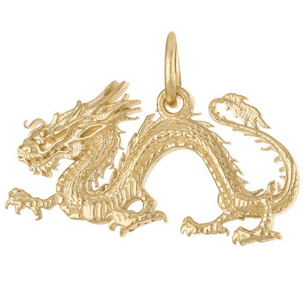 Chinese Dragon 14K Gold Charm