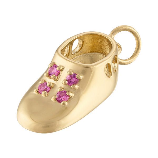 Baby Girl Engravable Bootie 14K Gold Charm
