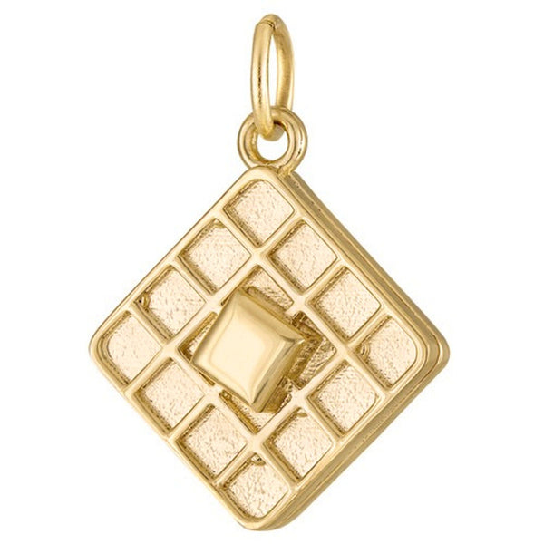 Buttered Waffle 14K Gold Charm