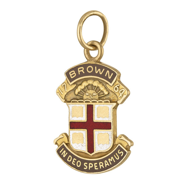 Vintage Engravable Brown University 14k Gold Charm