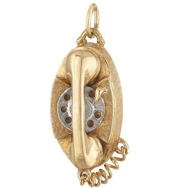 Vintage Telephone 14k Gold Charm