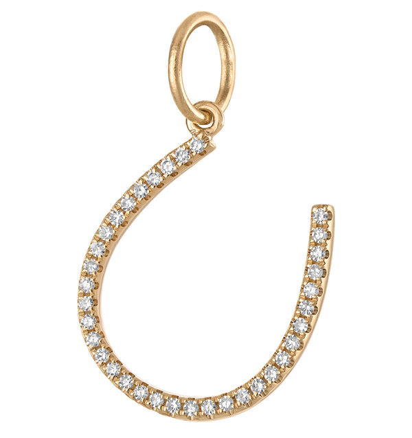 Diamond Horseshoe 14K Gold Charm