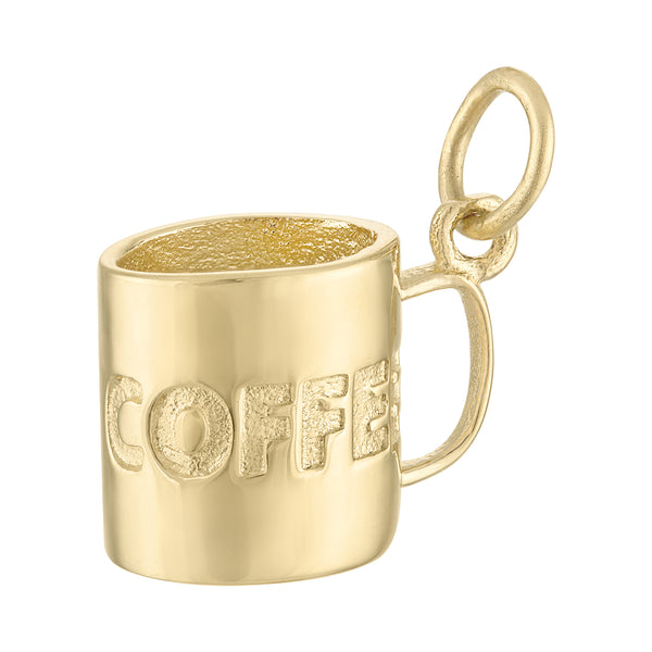 Coffee Mug 14K Gold Charm