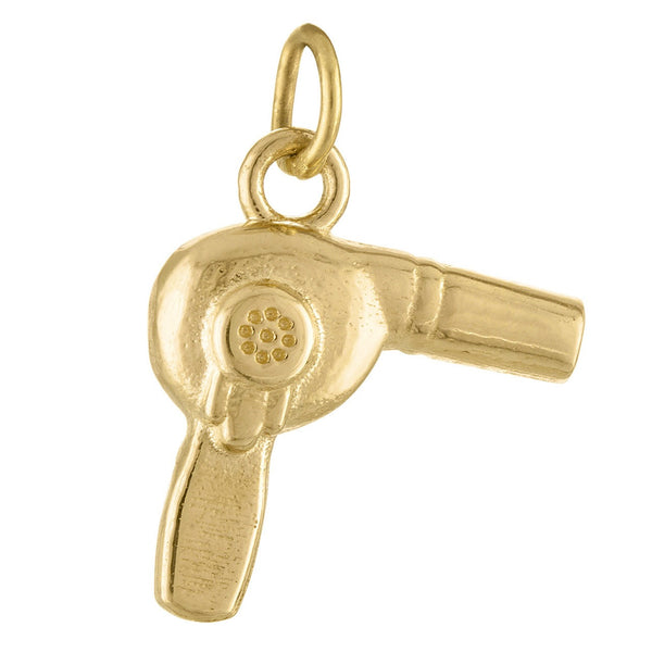 Hair Dryer 14K Gold Charm