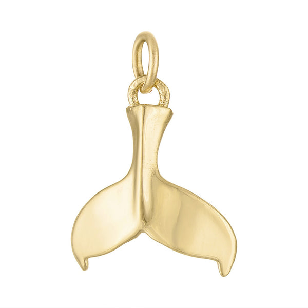 Whale Tail 14K Gold Charm