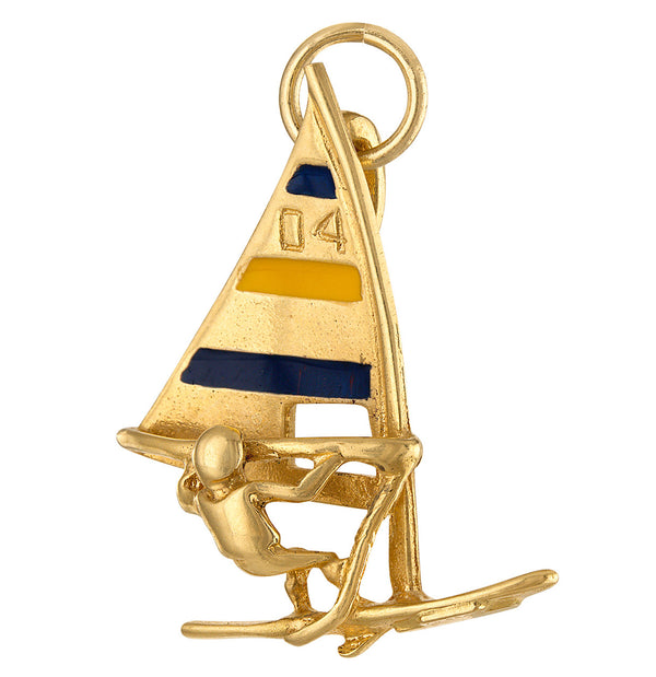 Vintage Windsurfer 18K Gold Charm