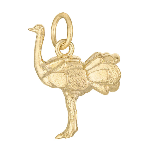 Ostrich 14k Gold Charm