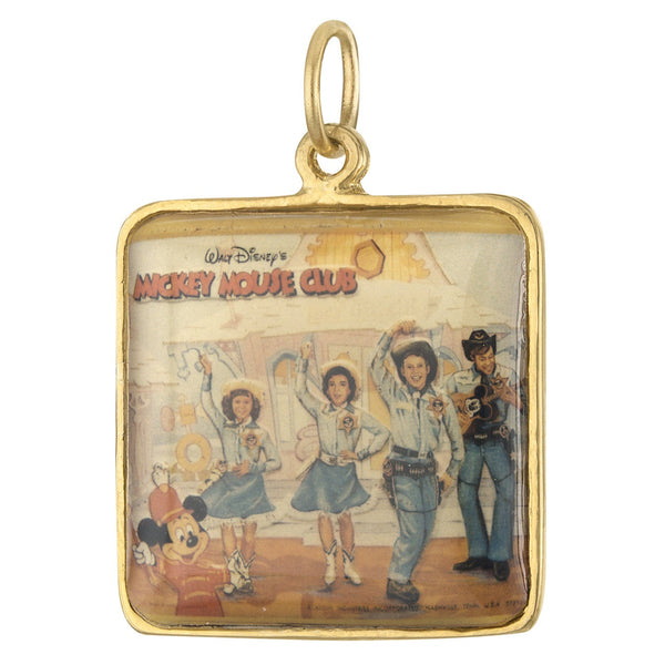Vintage Engravable Mickey Mouse Club 14k Gold Charm