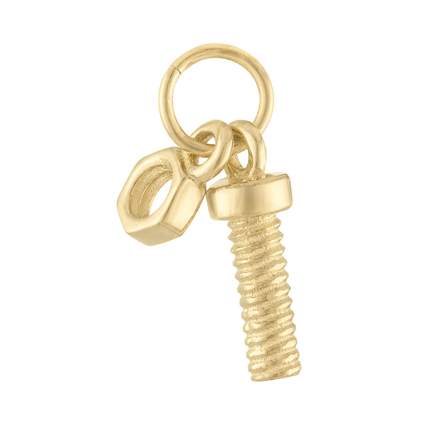Nut and Bolt 14K Gold Charm