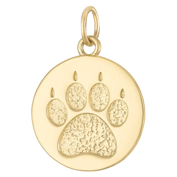 Cat Paw Engravable 14k Gold Charm