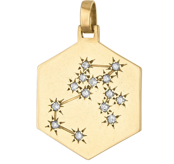 Vintage Diamond Sagittarius Constellation 14K Gold Charm